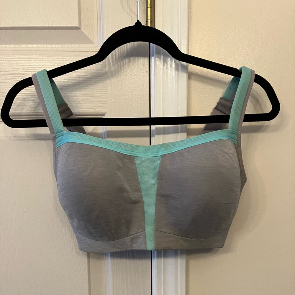 LeMystere Sports Bra - Grey w/ Aqua - 32F